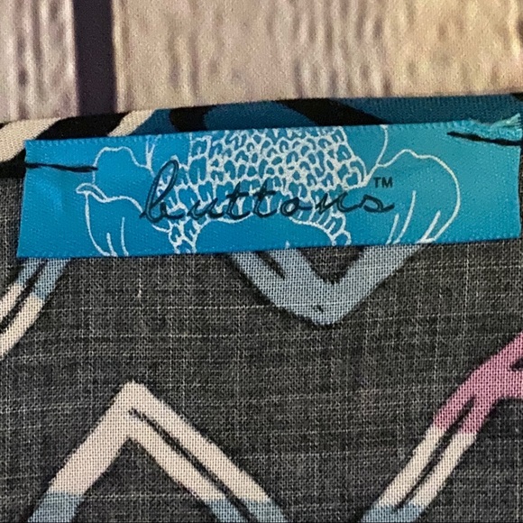 Buttons geometric black blue magenta dress tunic - Picture 4 of 8